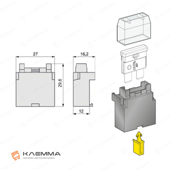Держатель предохранителя UNIVAL наборный (MTA). 0100353_20