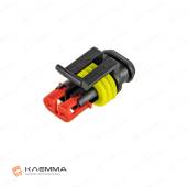 Корпус разъема влагозащищенного 2-контактного SUPERSEAL 1.5 "мама" (TE)