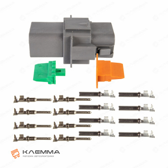 Разъем вп 8-контактный DT папа (Deutsch) 0.75-2.0 мм2. DT04-8P+W8P_KIT.23_06