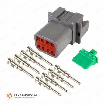 Разъем вп 8-контактный DT папа (Deutsch) 0.75-2.0 мм2. DT04-8P+W8P_KIT.23_02