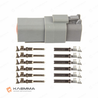 Разъем вп 6-контактный DT (Deutsch) 0.75-2.0 мм2. DT06-6_KIT.43_04