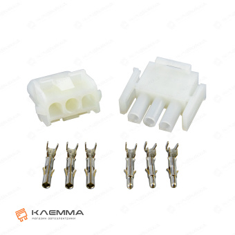 Разъем 3-контактный Universal MATE-N-LOK мама-папа (TE). 1-480701-0_KIT2_02