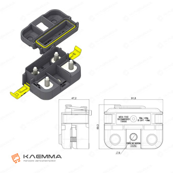 Держатель предохранителя MEGAVAL водонепроницаемый (MTA) с расширенной крышкой. 0301152_20