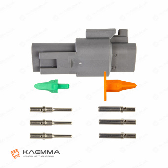 Разъем вп 3-контактный DT папа (Deutsch) 0.5-1.0 мм2. DT04-3P+W3P_KIT.21_08