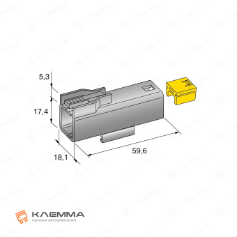 Корпус разъема силового 1-контактного POWER папа (MTA). 4440200_20