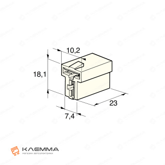 Разъем 2-контактный MULTIPLE 6.3 Т-образный мама (MTA). 4410190_KIT_20