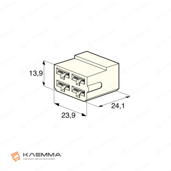 Разъем 4-контактный MULTIPLE 6.3 мама (MTA). 4410240_KIT_20