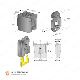 Держатель реле MAXI и предохранителя MAXIVAL ВМ (MTA) комплект. 4410247_KIT.1_20