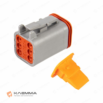 Корпус разъема DT 6-контактного с защелкой W6P папа (Deutsch). DT04-6P+W6P_03