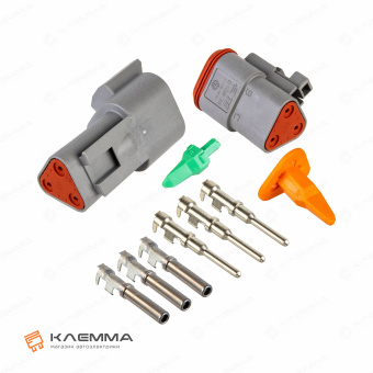 Разъем вп 3-контактный DT (Deutsch) 0.75-2.0 мм2. DT06-3_KIT.43_02