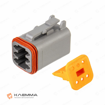 Корпус разъема DT 6-контактного с защелкой W6P папа (Deutsch). DT04-6P+W6P_01