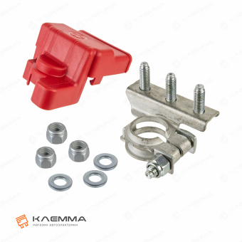 Клемма АКБ с винтами М666 «плюс» (MTA) с крышкой. 1507703_KIT_01