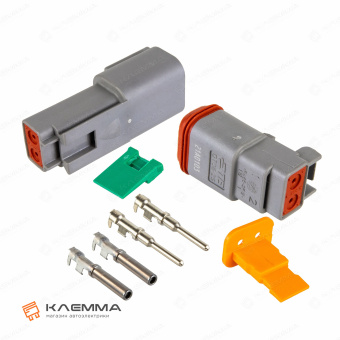 Разъем вп 2-контактный DT (Deutsch) 0.75-2.0 мм2. DT06-2_KIT.43_02
