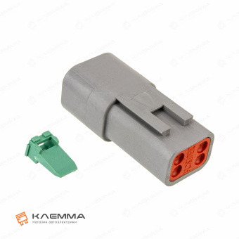 Корпус разъема DT 4-контактного с защелкой W4P папа (Deutsch). DT04-4P+W4P_03
