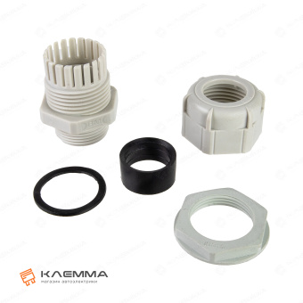 Кабельный ввод серый (BM-Group) М25 для трубки 13-18 мм. BM-4725_KIT_03