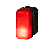 Клавиша сигнального цвета с подсветкой пиктограмма "Аварийная сигнализация" (ENG)