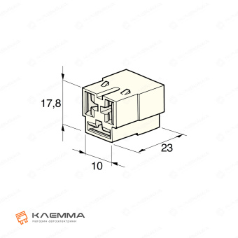 Корпус разъема 3-контактного MULTIPLE 6.3 мама (MTA). 4410220_20