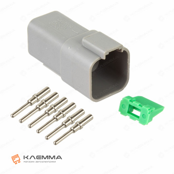 Разъем вп 6-контактный DT папа (Deutsch) 0.5-1.0 мм2. DT04-6P+W6P_KIT.21_01