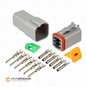 Разъем влагозащищенный 6-контактный DT (Deutsch) сечение 0.75-2.0 мм2