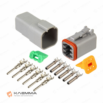 Разъем вп 6-контактный DT (Deutsch) 0.75-2.0 мм2. DT06-6_KIT.43_01