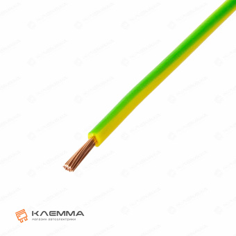 Провод ПГВА сечение 1.0, жёлто-зелёный