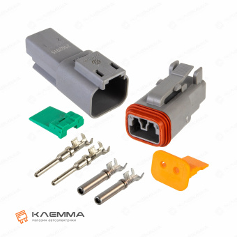 Разъем вп 2-контактный DT (Deutsch) 0.75-2.0 мм2. DT06-2_KIT.43_01