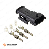 Разъем влагозащищенный 3-контактный "папа" (Bosch) сечение 1.5-2.5 мм2