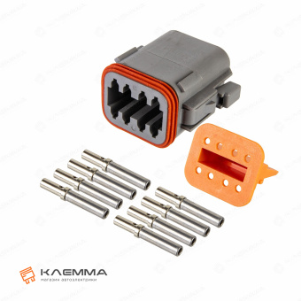 Разъем вп 8-контактный DT мама (Deutsch) 0.5-1.0 мм2. DT06-8S+W8S_KIT.11_01