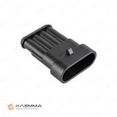 Корпус разъема влагозащищенного 4-контактного SUPERSEAL 1.5 "папа" (TE)