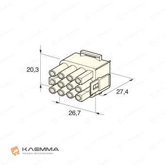 Корпус разъема 12-контактного Universal MATE-N-LOK папа (TE). 1-480708-0_20