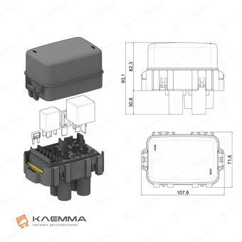 Корпус блока водонепроницаемого 6 MINIVAL + 1 MAXIVAL + 2 MAXIRELAY + 1 MICRORELAY (MTA). 0101491_20