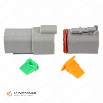 Корпус разъема DT 6-контактного с защелкой W6P папа (Deutsch). DT04-6P+W6P_05