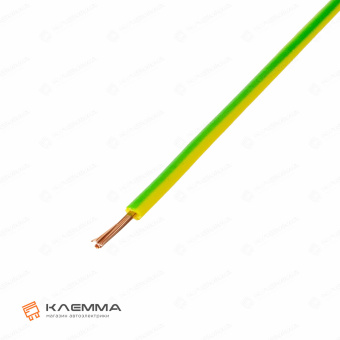 Провод ПГВА сечение 0.5, жёлто-зелёный
