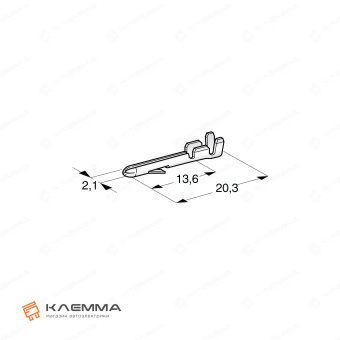 Клемма неизолированная PIN L20 M2.1 (MTA)_20