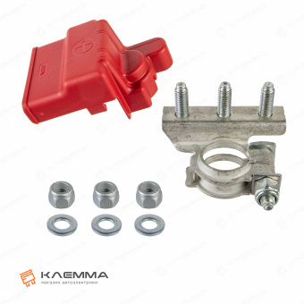 Клемма АКБ с винтами М666 «плюс» (MTA) с крышкой. 1507703_KIT_03