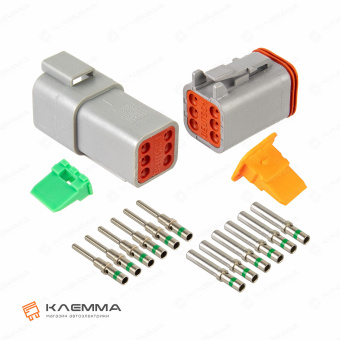 Разъем вп 6-контактный DT (Deutsch) 1.0-2.0 мм2. DT06-6_KIT.42_02