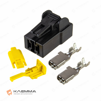 Разъем 2-контактный POWER мама с CPA (MTA) черный сечение 4.0-6.0 мм2. 4540305_KIT.12_01