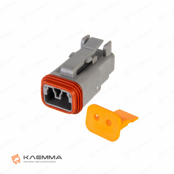 Корпус разъема DT 2-контактного с защелкой W2S мама (Deutsch). DT06-2S+W2S_01