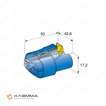 Разъем 2-контактный POWER WP 800 мама-папа (MTA). 4540110_KIT_20