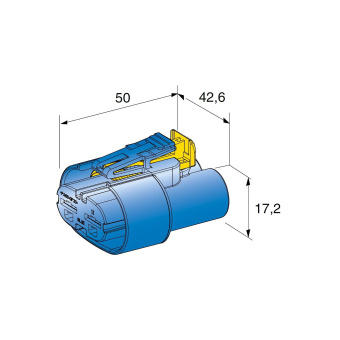 Разъем силовой 2К POWER WP 800 синий (MTA) комплект. 4540210_KIT_20