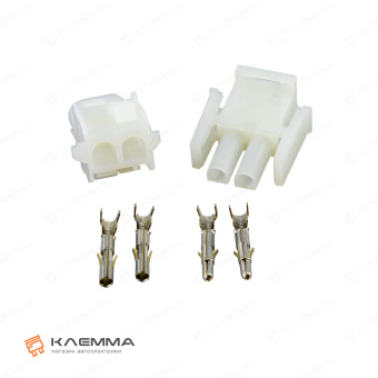 Разъем 2-контактный Universal MATE-N-LOK мама-папа (TE). 1-480699-0_KIT2_02