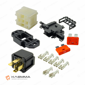Держатель реле MINI и предохранителя UNIVAL (MTA) комплект 40А. 4410245_KIT.23_03
