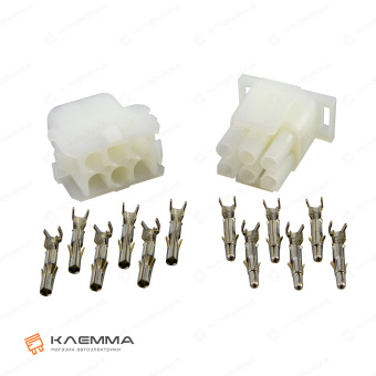 Разъем 6-контактный Universal MATE-N-LOK мама-папа (TE). 1-480705-0_KIT2_02