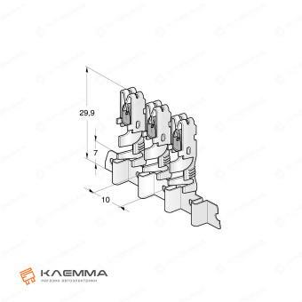 Клемма низ UNI F630 BUS BAR с клипсой (MTA) 4.0-6.0 мм2. 1707942_20