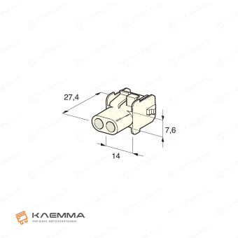 Разъем 2-контактный Universal MATE-N-LOK мама-папа (TE). 1-480699-0_KIT2_20