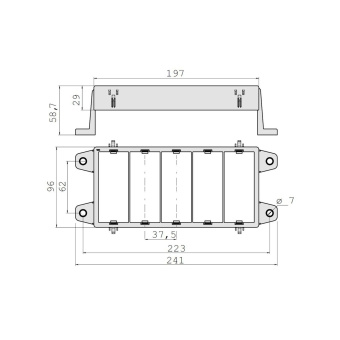 Рамка под модули 5-секционная с крышкой (MTA) комплект. 0301450_KIT_21