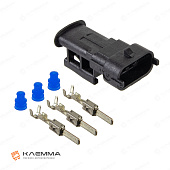 Разъем влагозащищенный 3-контактный "папа" (Bosch) сечение 0.5-1.0 мм2