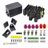 Блок водонепроницаемый для 6 предохранителей MINI, 1 MAXI, 2 реле MAXI и 1 MICRO (MTA) базовая компл