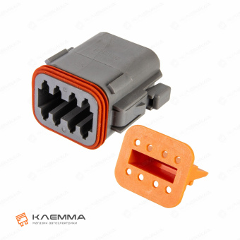 Корпус разъема DT 8-контактного с защелкой W8S мама (Deutsch). DT06-8SA+W8S_01
