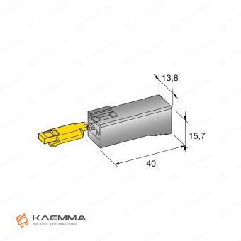 Корпус разъема силового 1-контактного POWER мама (MTA). 4440100_20
